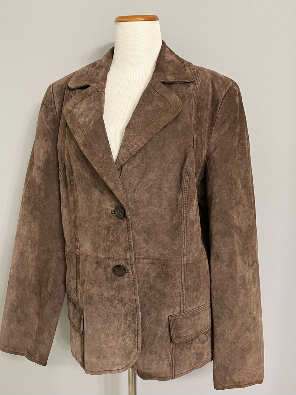 Vintage Y2K Cherokee Brown Suede Blazer Jacket Size XL - Picture 5 of 11
